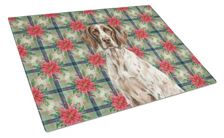 German Shorthaired Pointer Christmas PoinsettIas Glass Cutting Board Decorative Tempered Glass Kitchen Cutting and Serving Board Large Size Chopp