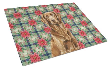 Liver Flat-Coated Retriever Christmas PoinsettIas Glass Cutting Board Decorative Tempered Glass Kitchen Cutting and Serving Board Large Size Chop