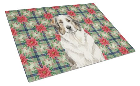Badger Great Pyrenees Christmas PoinsettIas Glass Cutting Board Decorative Tempered Glass Kitchen Cutting and Serving Board Large Size Chopping B