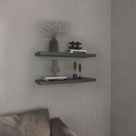 Belville Floating Shelves, 2 Shelves, 1.50" H (Color: Matt Gray)