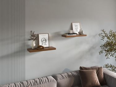 Belville Floating Shelves, 2 Shelves, 1.50" H (Color: Walnut)