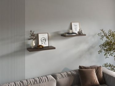 Belville Floating Shelves, 2 Shelves, 1.50" H (Color: Sienna)