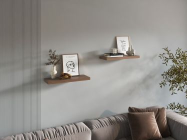 Belville Floating Shelves, 2 Shelves, 1.50" H (Color: Mahogany)