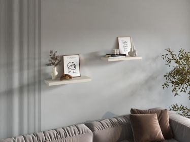 Belville Floating Shelves, 2 Shelves, 1.50" H (Color: White Washed Oak)